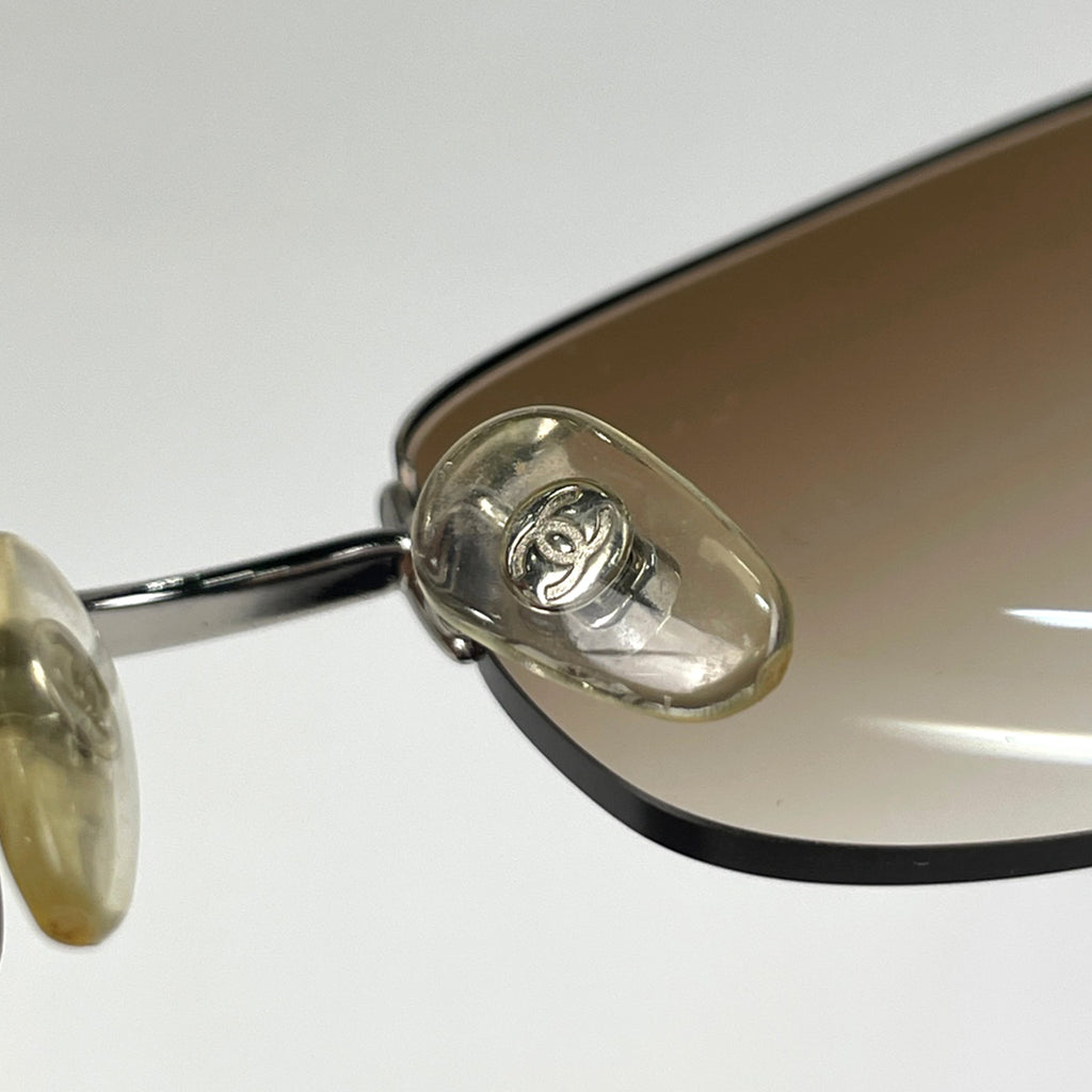 シャネル ココマーク サングラス アイウェア グラデーション サングラス メタル シルバー 4002 レディース 【中古】brbag