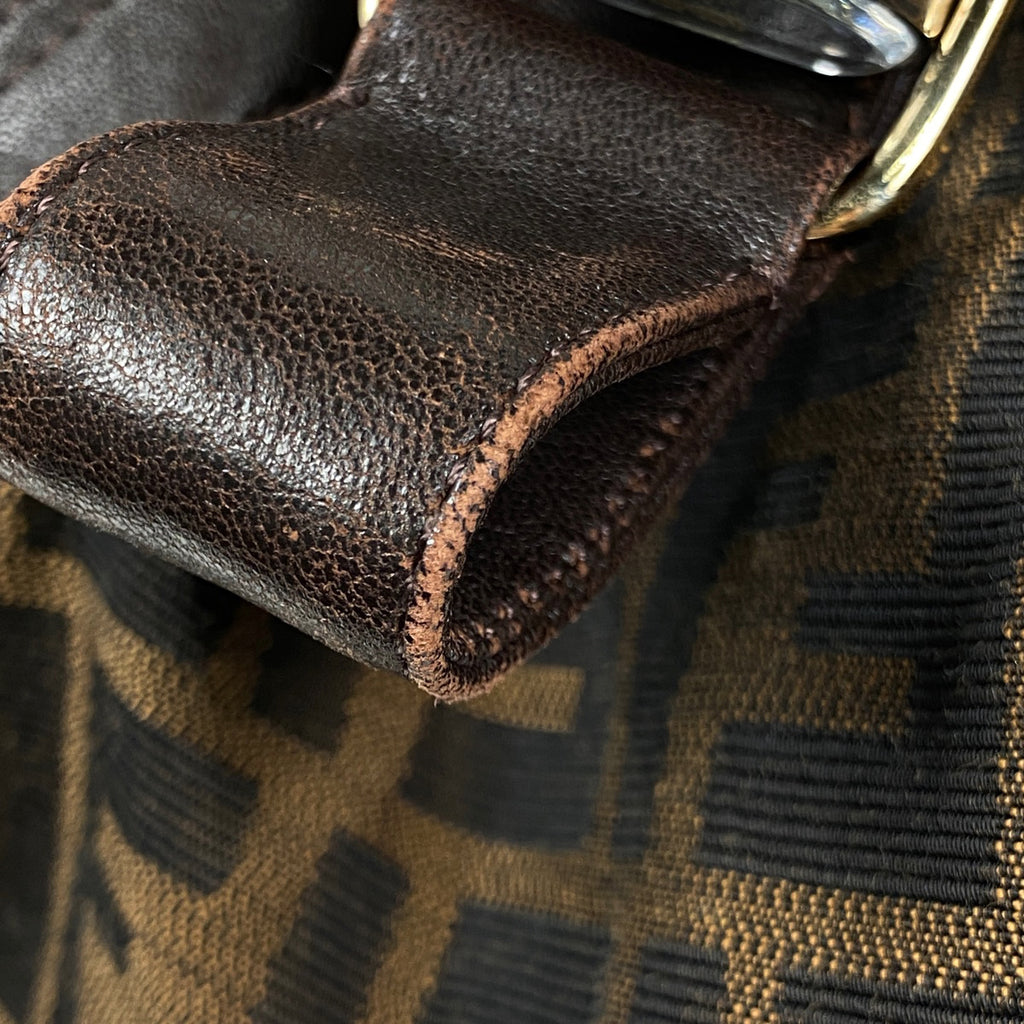 フェンディ ズッカ柄 スパイバッグ 手提げ ハンドバッグ キャンバス ブラウン 8BR511 レディース 【中古】brbag