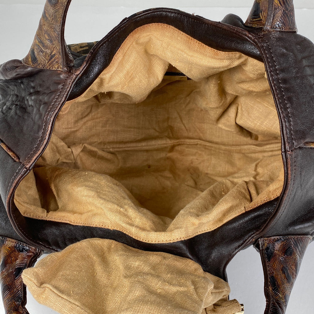 フェンディ ズッカ柄 スパイバッグ 手提げ ハンドバッグ キャンバス ブラウン 8BR511 レディース 【中古】brbag