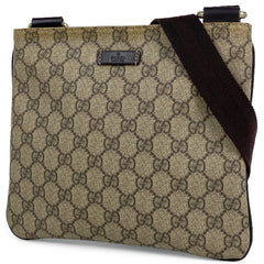 グッチ GG柄 ショルダーバッグ メッセンジャーバッグ 斜め掛け GGスプリーム ショルダーバッグ コーティングキャンバス ブラウン 201538 レディース 【中古】brbag