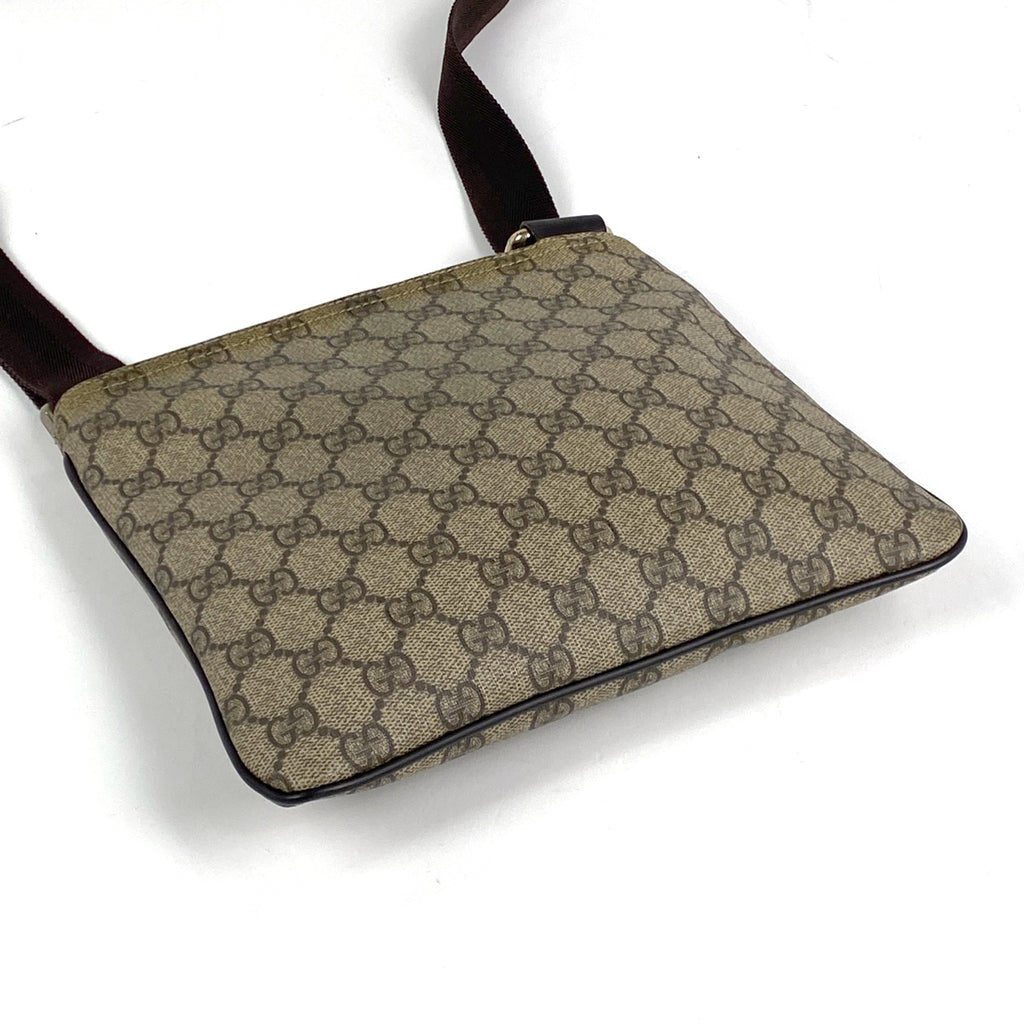 グッチ GG柄 ショルダーバッグ メッセンジャーバッグ 斜め掛け GGスプリーム ショルダーバッグ コーティングキャンバス ブラウン 201538 レディース 【中古】brbag