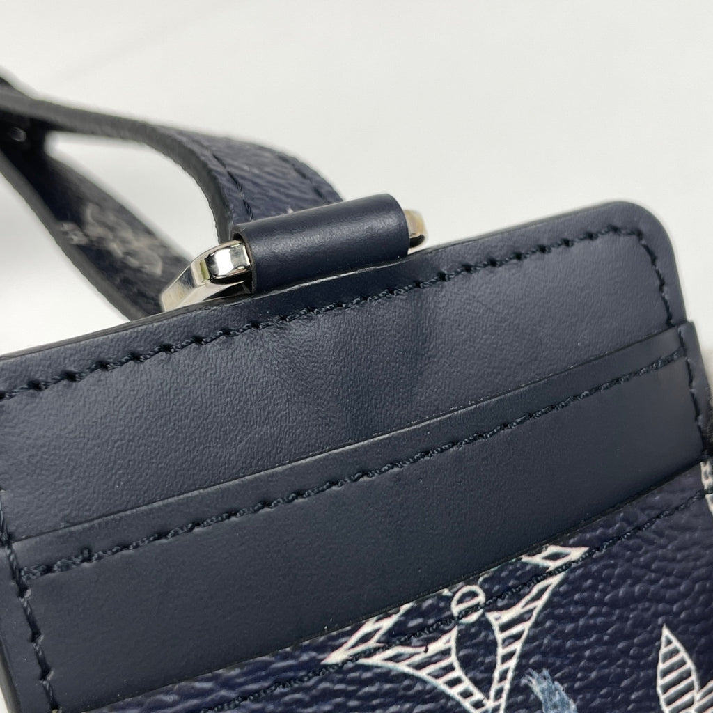 ルイ・ヴィトン パスケース サバンナ ポルト バッジ チャップマン ブラザーズ ゼブラ柄 モノグラム アンクル(ネイビー) M67902 メンズ 【中古】brbag