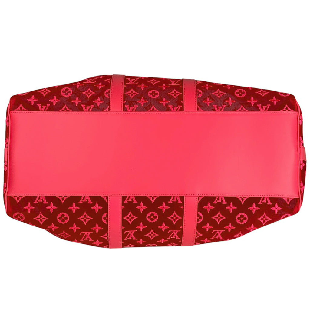 ルイ・ヴィトン キーポルバンドリエール 50 モノグラム シースルー メッシュ 2WAY ショルダーバッグ ボストンバッグ モノグラム ピンク M55267 レディース 【中古】brbag