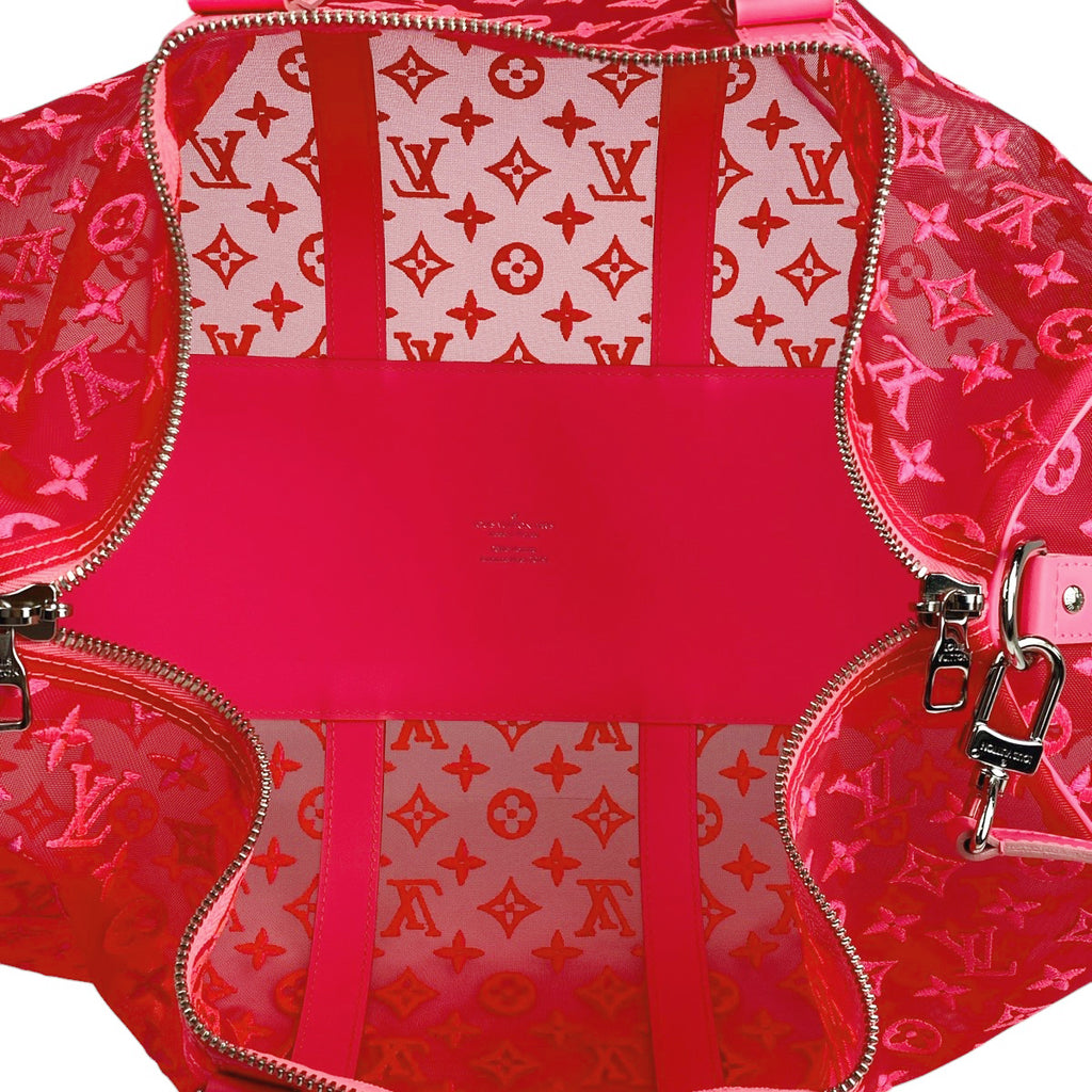 ルイ・ヴィトン キーポルバンドリエール 50 モノグラム シースルー メッシュ 2WAY ショルダーバッグ ボストンバッグ モノグラム ピンク M55267 レディース 【中古】brbag