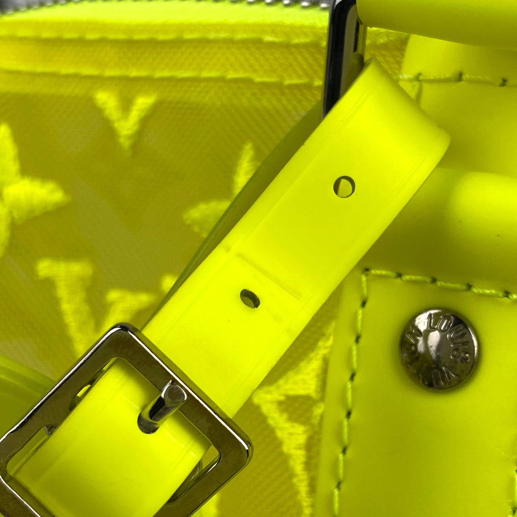 ルイ・ヴィトン キーポル バンドリエール 50 モノグラム シースルー ネオン メッシュ ボストンバッグ モノグラム イエロー M55380 レディース 【中古】brbag