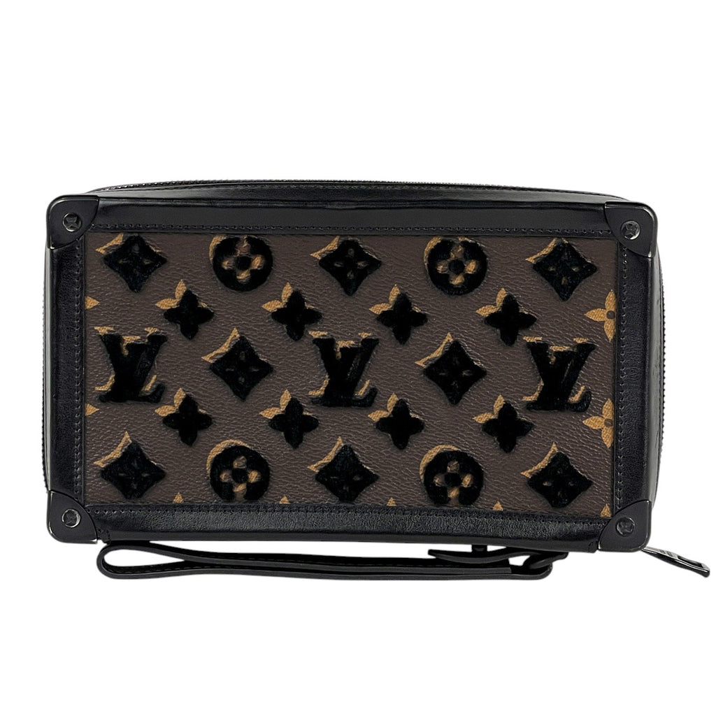 ルイ・ヴィトン ソフトトランク クラッチ タフタージュ セカンドバッグ モノグラム ブラック ブラウン M45061 メンズ 【中古】brbag