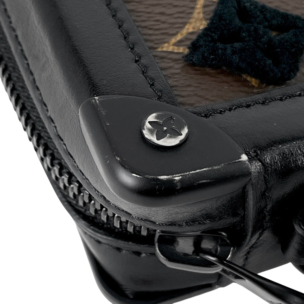 ルイ・ヴィトン ソフトトランク クラッチ タフタージュ セカンドバッグ モノグラム ブラック ブラウン M45061 メンズ 【中古】brbag