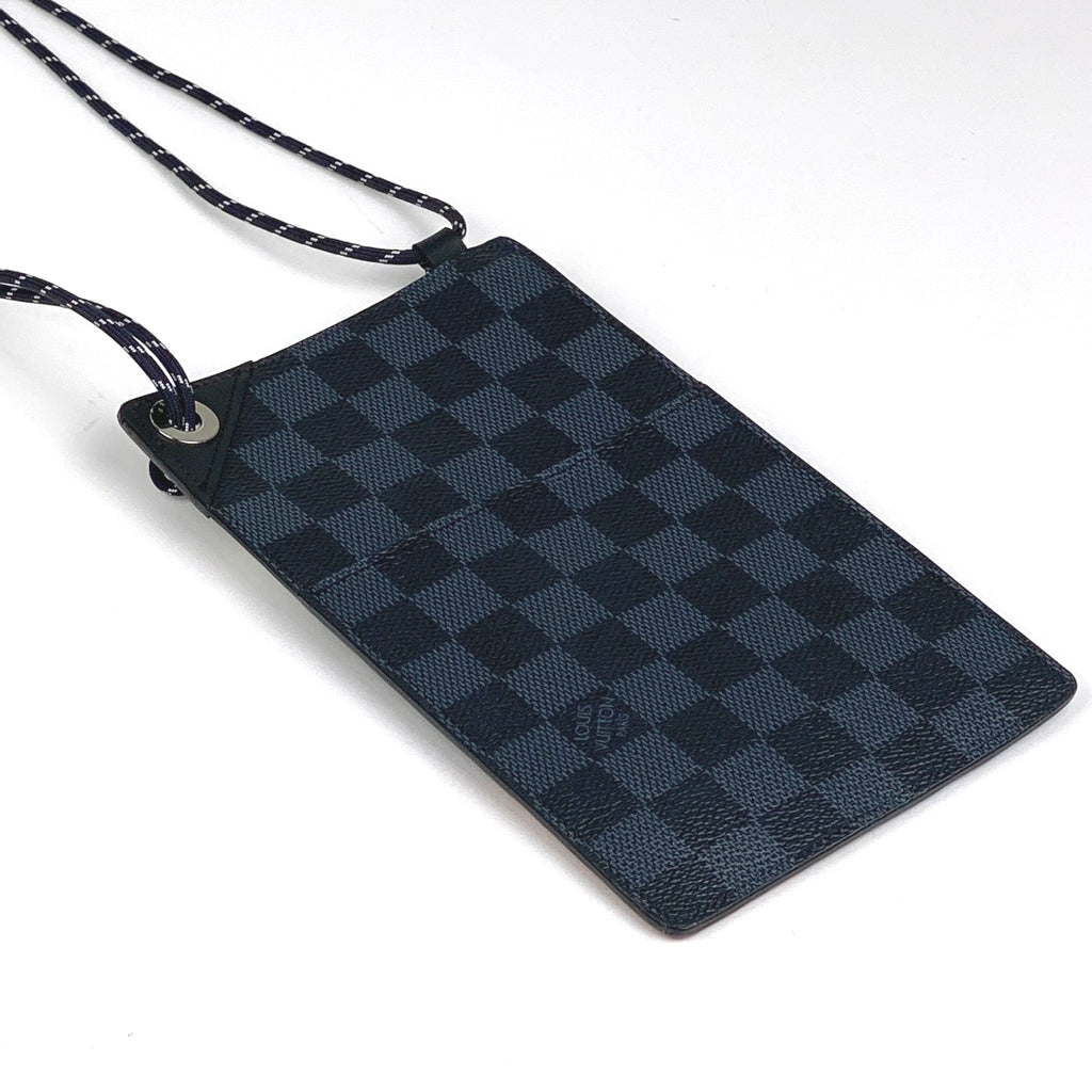 ルイ・ヴィトン ポシェット フォン アメリカズカップ スマホ入れ ショルダーバッグ 携帯電話ケース ダミエコバルト ブラック マルチカラー N41630 メンズ 【中古】brbag