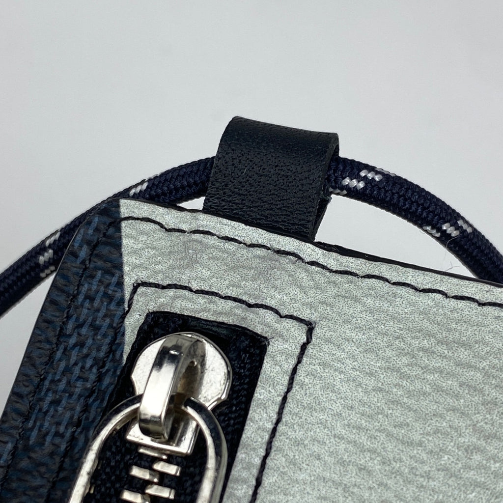 ルイ・ヴィトン ポシェット フォン アメリカズカップ スマホ入れ ショルダーバッグ 携帯電話ケース ダミエコバルト ブラック マルチカラー N41630 メンズ 【中古】brbag