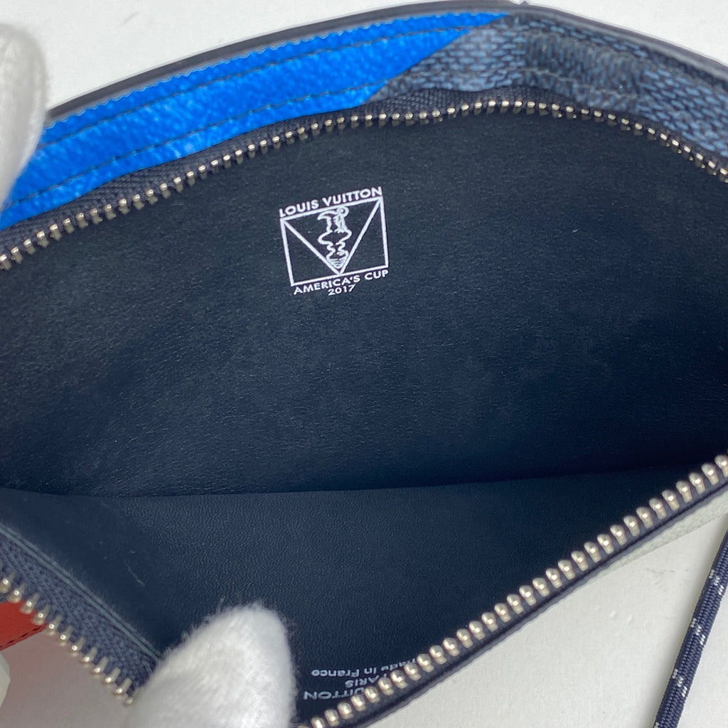 ルイ・ヴィトン ポシェット フォン アメリカズカップ スマホ入れ ショルダーバッグ 携帯電話ケース ダミエコバルト ブラック マルチカラー N41630 メンズ 【中古】brbag