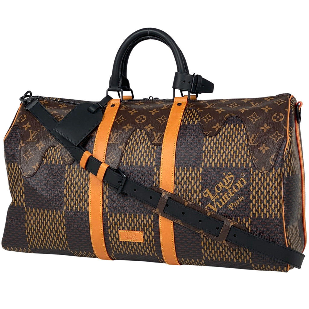 ルイ・ヴィトン キーポル バンドリエール 50 ダミエ ジャイアント NIGOコラボ 2WAY ショルダーバッグ ボストンバッグ ダミエ ブラウン N40360 レディース 【中古】brbag