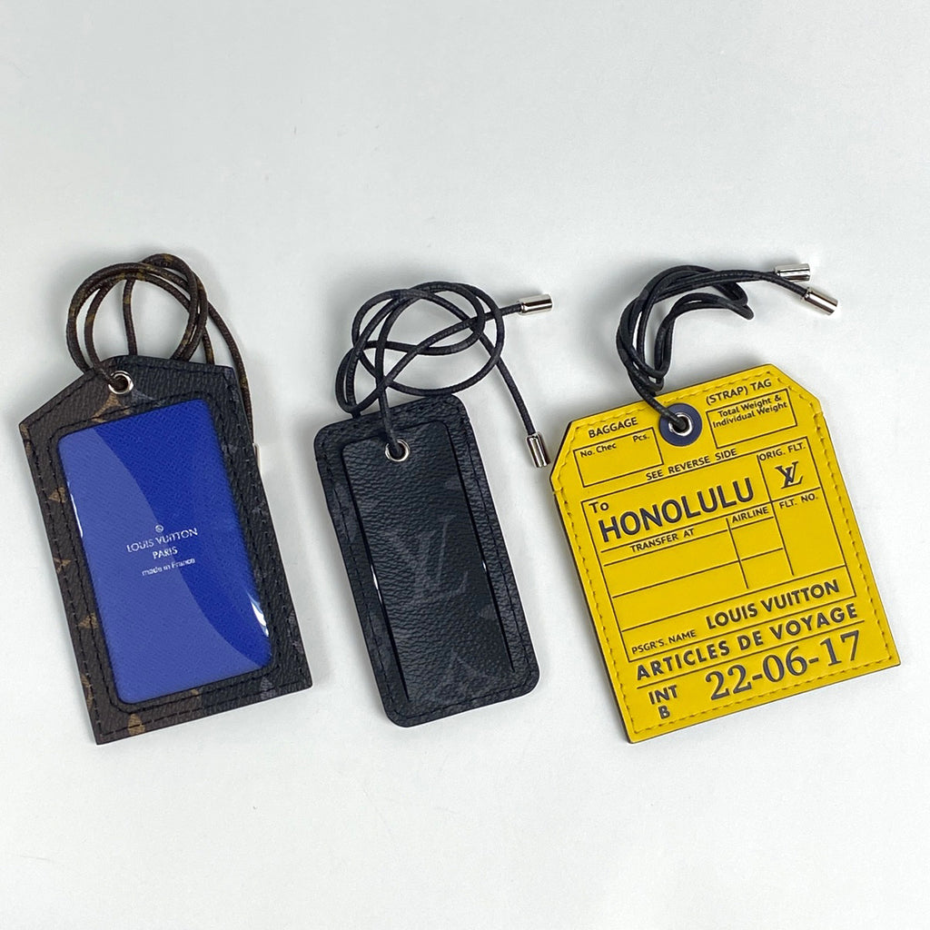 ルイ・ヴィトン ポルト アドレス ネームタグ 3点セット バッグチャーム ホノルル キーホルダー モノグラム モノグラムエクリプス ブラウン ブラック イエロー M63062 レディース 【中古】brbag