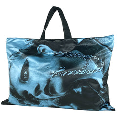 ラフシモンズ RS ポスター トートバッグ イーストパーク EASTPAK ショルダーバッグ トートバッグ ナイロン ブラック ブルー レディース 【中古】brbag