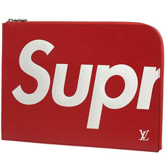 ルイ・ヴィトン ポシェットジュール GM シュプリーム Supreme ドキュメントケース クラッチバッグ エピ レッド M67722 メンズ 【中古】brbag