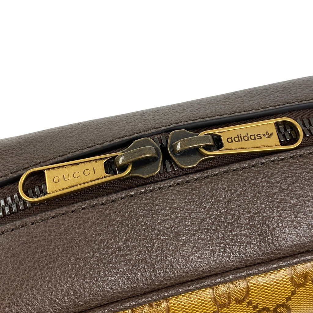 グッチ GGクリスタル ショルダーバッグ アディダス シェリーライン ウェブ 斜め掛け ショルダーバッグ コーティングキャンバス ブラウン 702427 レディース 【中古】brbag