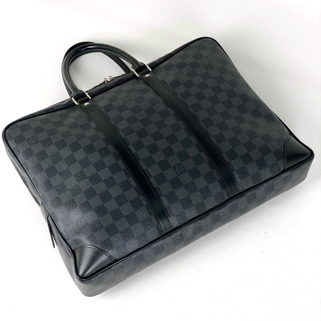 ルイ・ヴィトン ポルトドキュマン ヴォワヤージュ ブリーフケース ビジネスバッグ ダミエグラフィット ノワール(ブラック) N41125 レディース 【中古】brbag