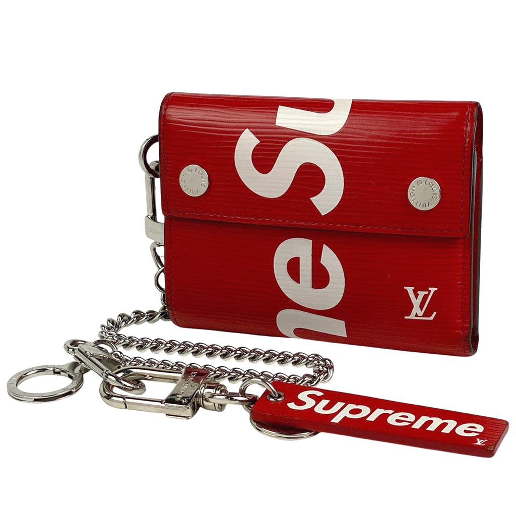 ルイ・ヴィトン CH.CP ウォレット シュプリーム Supreme チェーン 三つ折り財布 エピ レッド M67755 メンズ 【中古】brbag