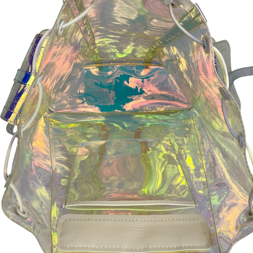 ルイ・ヴィトン クリストファー GM モノグラムプリズム エンボス リュック PVC クリア アイボリー M44766 レディース 【中古】brbag