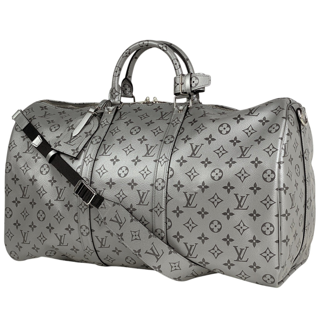 ルイ・ヴィトン キーポル バンドリエール50 モノグラムリフレクト 2WAY ショルダーバッグ ボストンバッグ モノグラム シルバー M43848 レディース 【中古】brbag