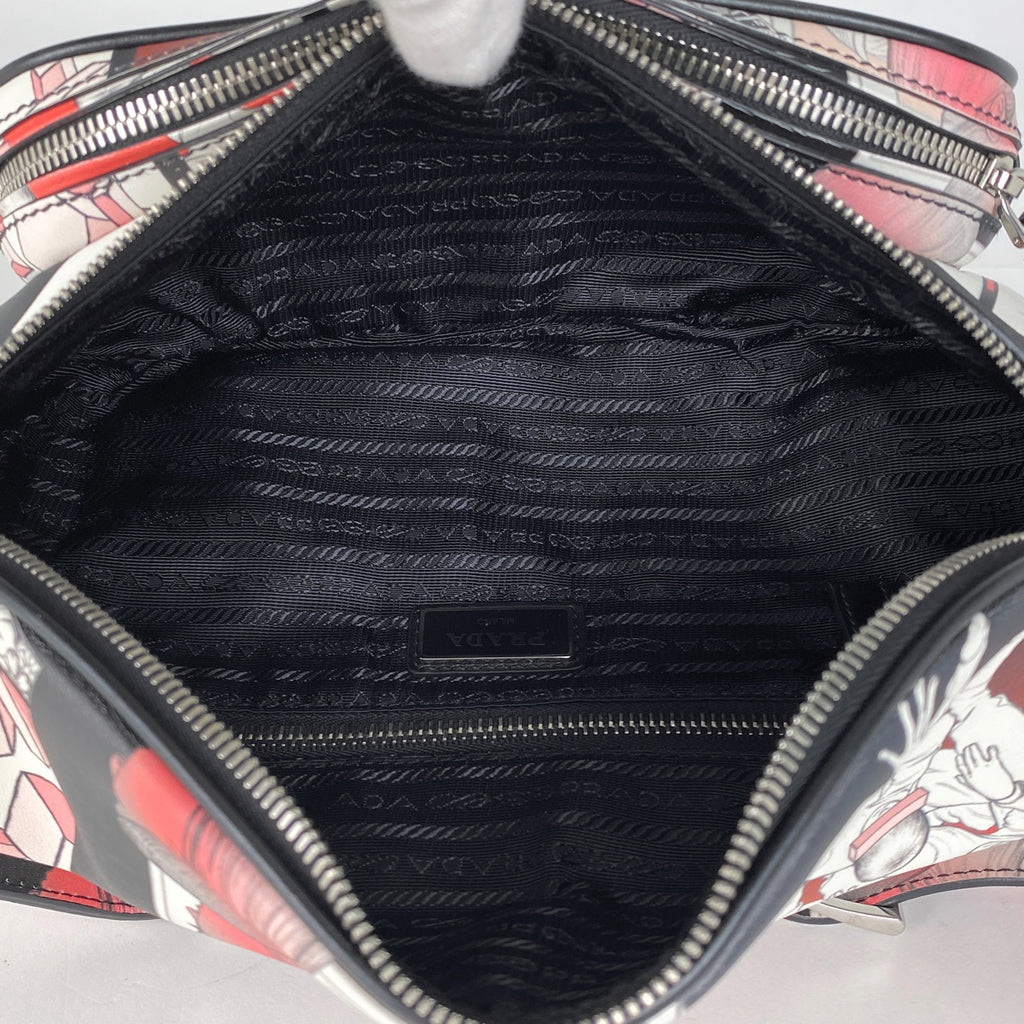 プラダ コミックプリント ボディバッグ ウエストバッグ ロゴ ボディバッグ レザー ネロ(ブラック) マルチカラー 2VL006 レディース 【中古】brbag