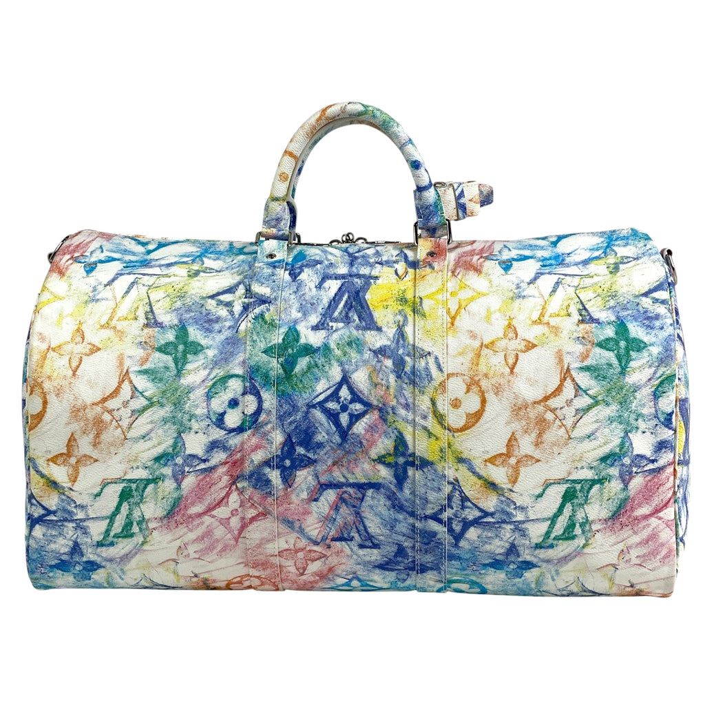 ルイ・ヴィトン キーポル バンドリエール 50 モノグラム パステルカラーズ 2WAY ショルダーバッグ ボストンバッグ モノグラム ホワイト M57486 レディース 【中古】brbag