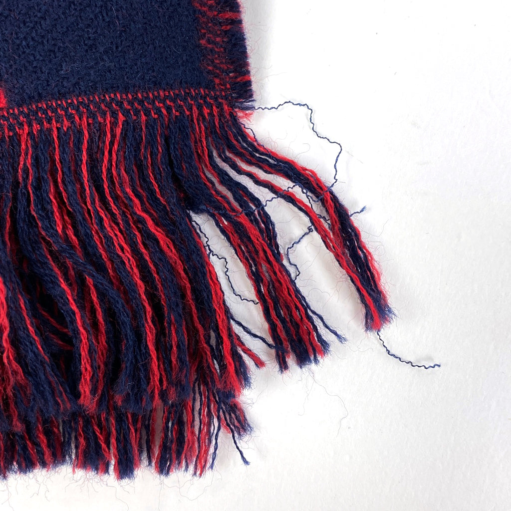 クリスチャンディオール ロゴ ストール ショーンステューシー カプセルコレクション ストール ウール ネイビー レッド レディース 【中古】brbag