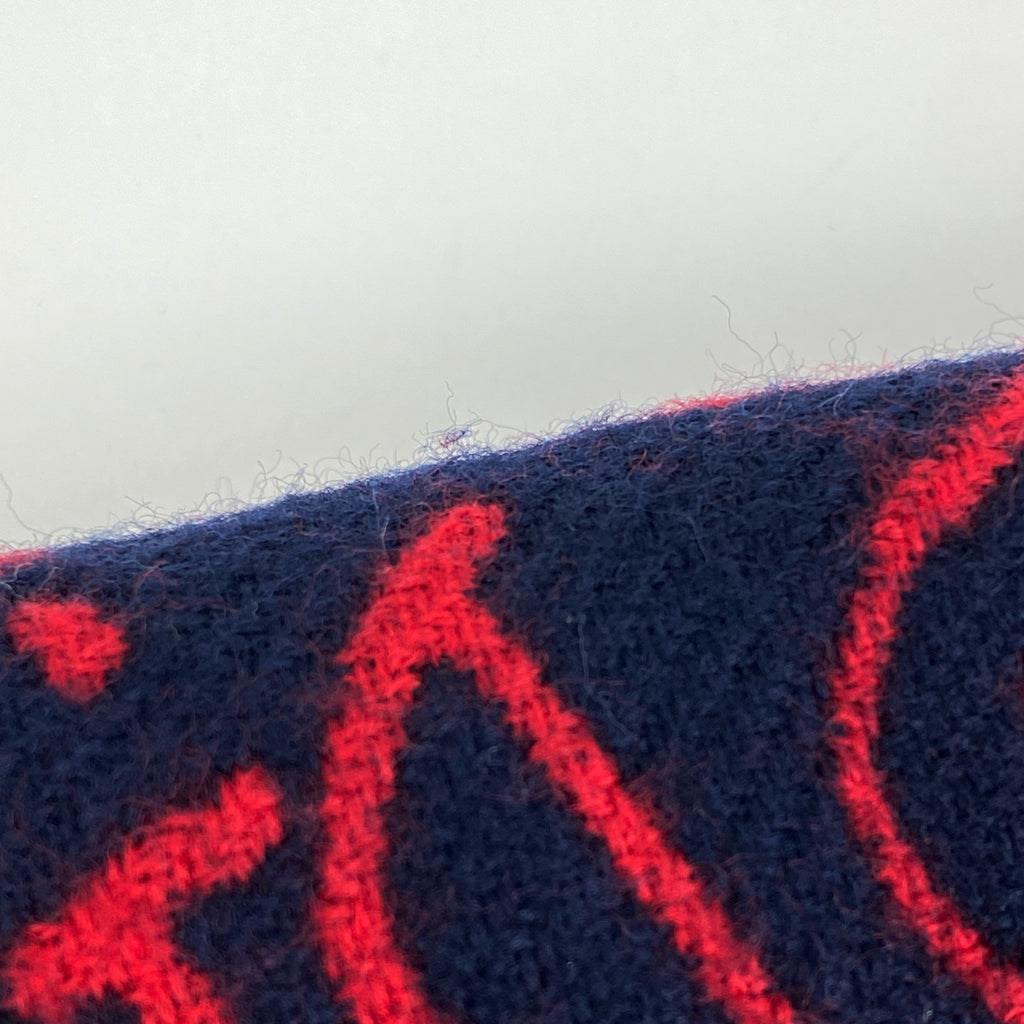 クリスチャンディオール ロゴ ストール ショーンステューシー カプセルコレクション ストール ウール ネイビー レッド レディース 【中古】brbag