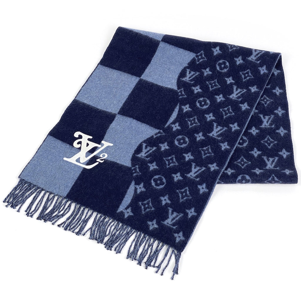 ルイ・ヴィトン マフラー NIGO エシャルプ ダミエ ジャイアント ウェーブ レディース 中古 brbag