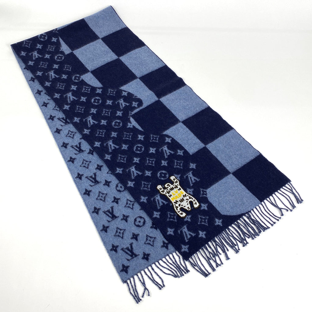 ルイ・ヴィトン マフラー NIGO エシャルプ ダミエ ジャイアント ウェーブ レディース 中古 brbag