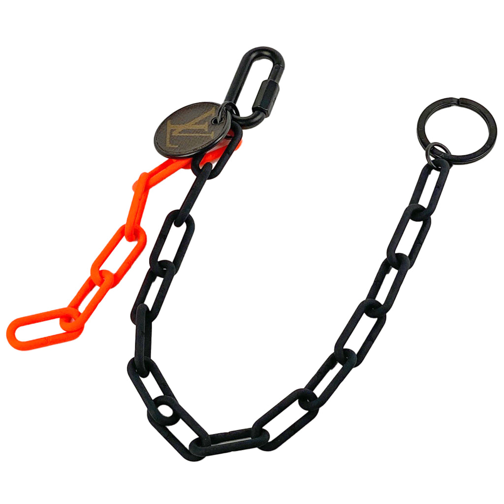 ルイ・ヴィトン ポルト クレ キーチェーン キーリング モノグラム バッグチャーム プラスチック メタル ブラック オレンジ MP2296 メンズ 【中古】brbag