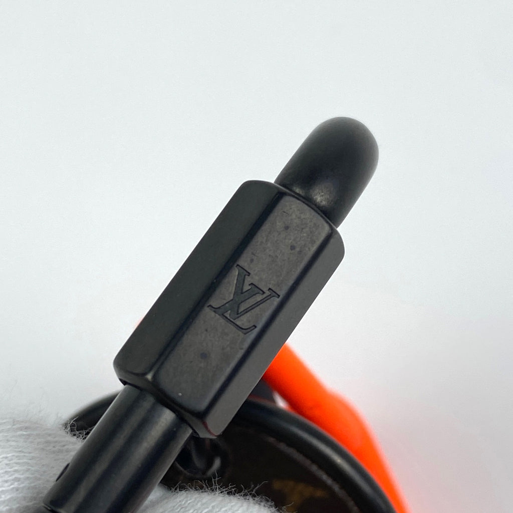 ルイ・ヴィトン ポルト クレ キーチェーン キーリング モノグラム バッグチャーム プラスチック メタル ブラック オレンジ MP2296 メンズ 【中古】brbag