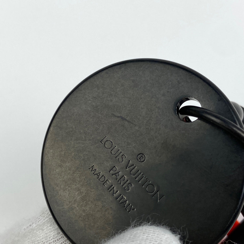 ルイ・ヴィトン ポルト クレ キーチェーン キーリング モノグラム バッグチャーム プラスチック メタル ブラック オレンジ MP2296 メンズ 【中古】brbag