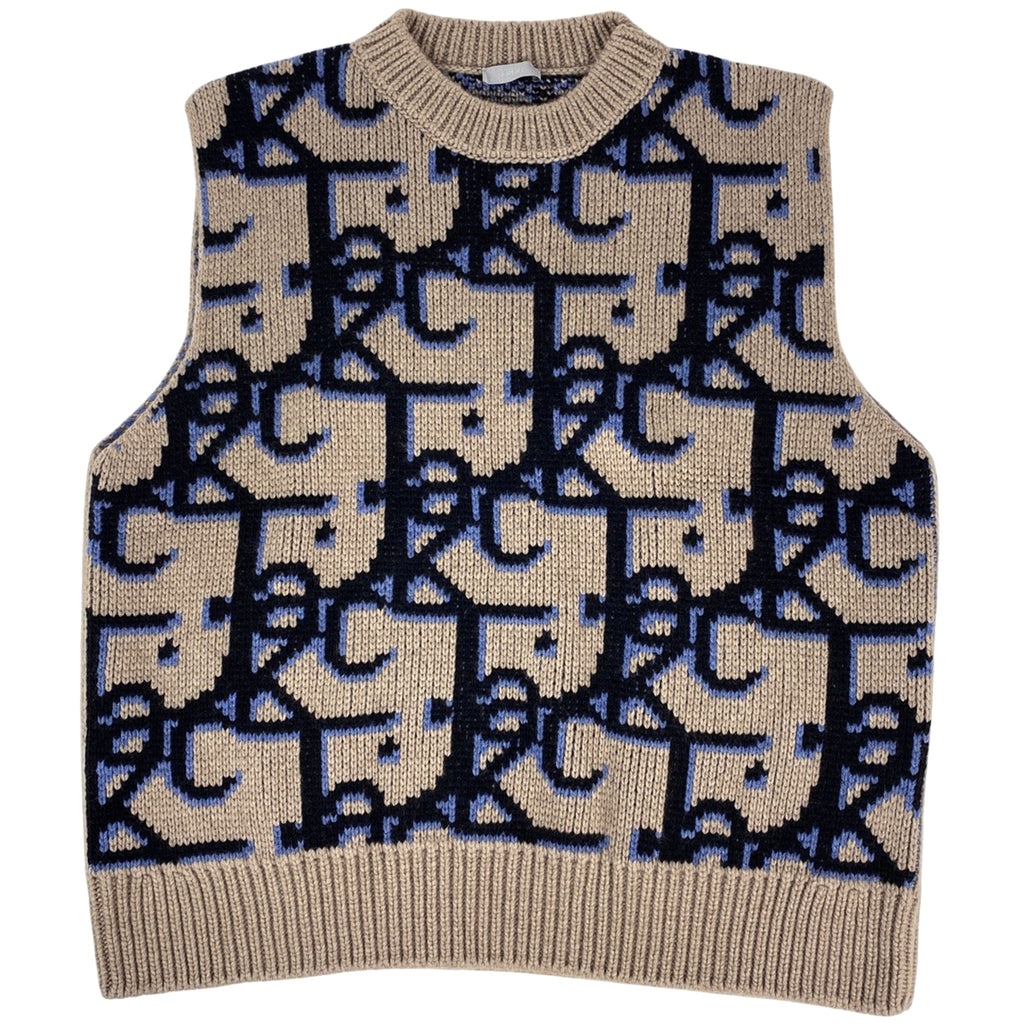 クリスチャンディオール カクタス ジャック ニットベスト トラヴィス スコット セーター トップス ベスト カシミヤ ベージュ ブラック メンズ 【中古】brapp
