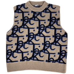 クリスチャンディオール カクタス ジャック ニットベスト トラヴィス スコット セーター トップス ベスト カシミヤ ベージュ ブラック メンズ 【中古】brapp