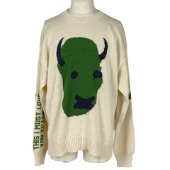 クリスチャンディオール クルーネック セーター CACTUS JACK (TRAVIS SCOTT) バッファロー トップス セーター 綿 ベージュ グリーン メンズ 【中古】brapp