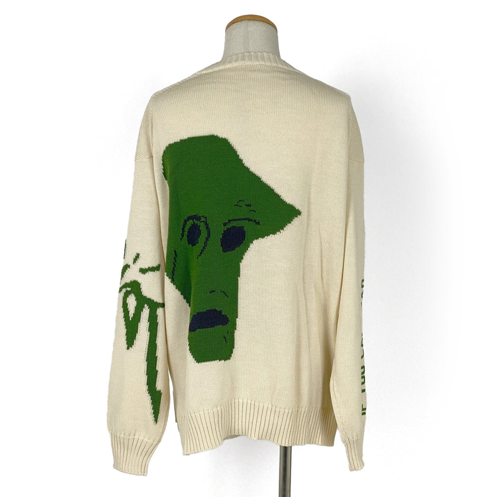クリスチャンディオール クルーネック セーター CACTUS JACK (TRAVIS SCOTT) バッファロー トップス セーター 綿 ベージュ グリーン メンズ 【中古】brapp