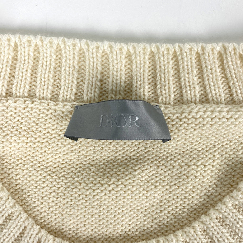 クリスチャンディオール クルーネック セーター CACTUS JACK (TRAVIS SCOTT) バッファロー トップス セーター 綿 ベージュ グリーン メンズ 【中古】brapp