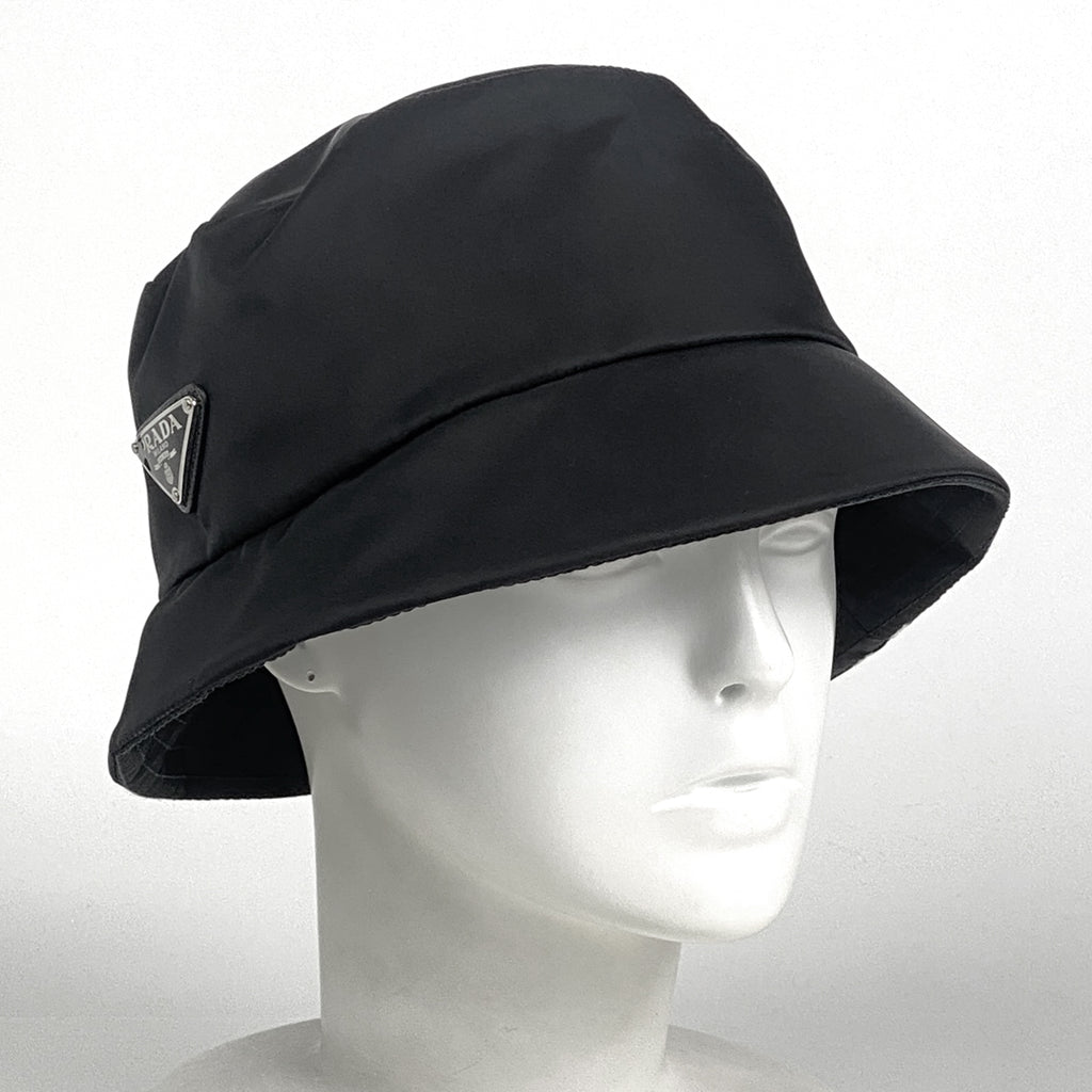 プラダ ロゴプレート バケットハット Re Nylon アディダス 帽子 ハット ナイロン ネロ(ブラック) メンズ 【中古】brapp