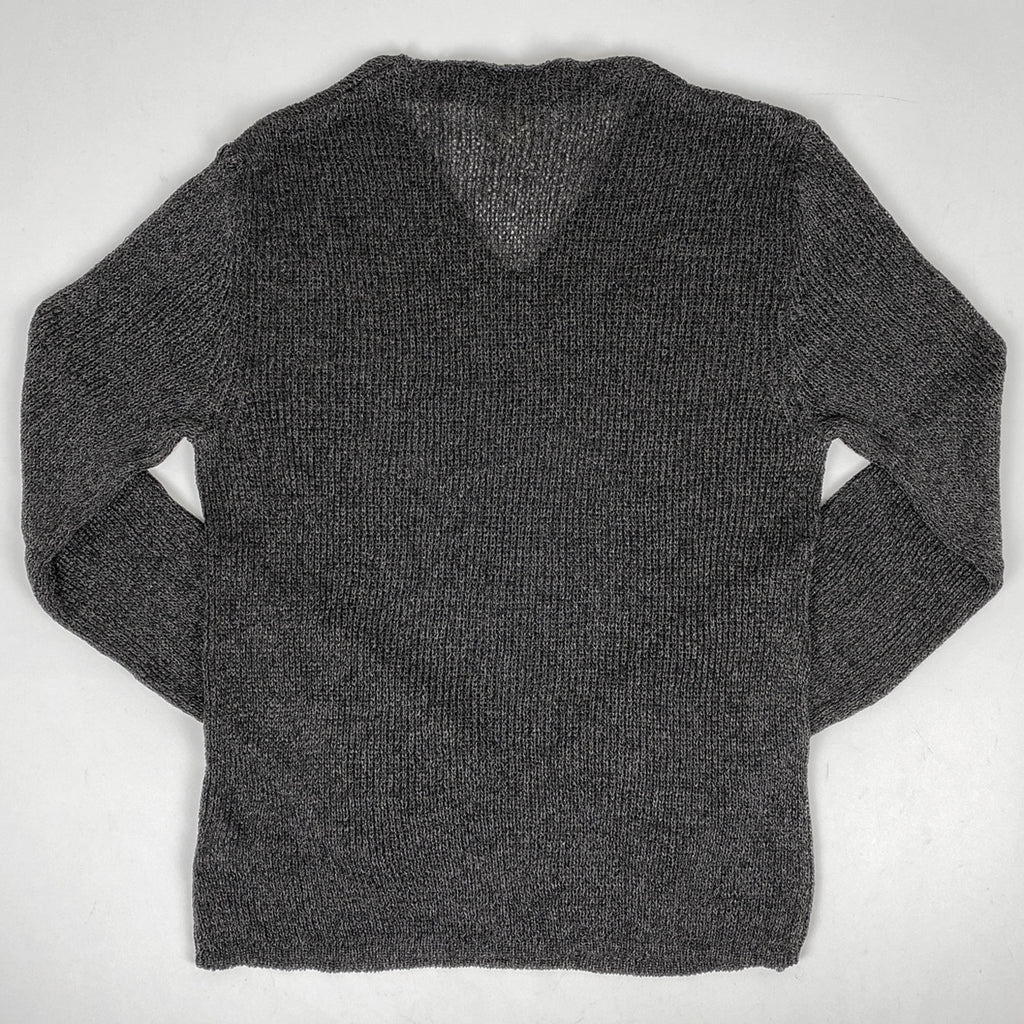 ドルチェアンドガッバーナ Vネック ニット セーター 透かし編み トップス ニット レーヨン ダークグレー メンズ 【中古】brapp