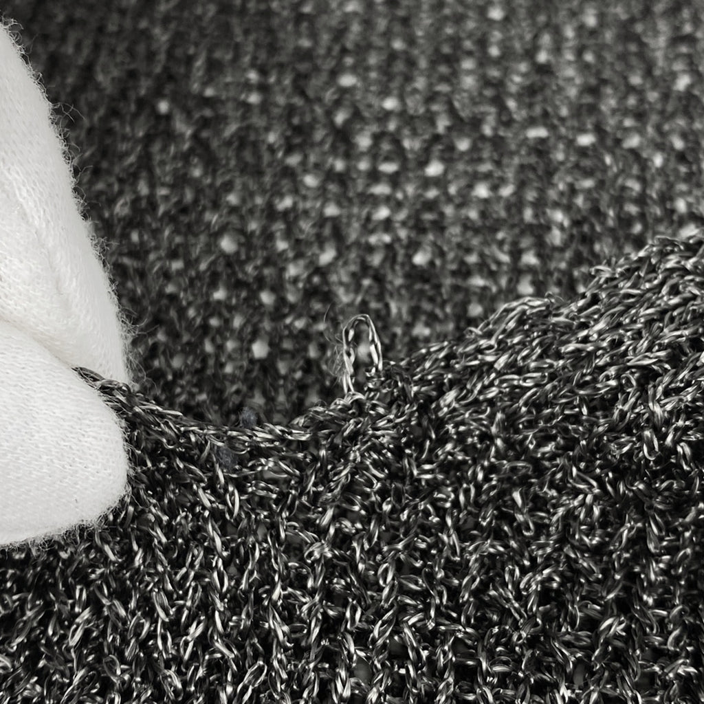 ドルチェアンドガッバーナ Vネック ニット セーター 透かし編み トップス ニット レーヨン ダークグレー メンズ 【中古】brapp