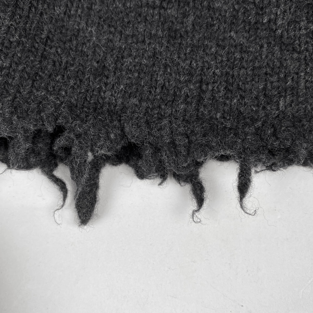 イヴ・サンローラン フリンジ ニットコート スタンドカラー カーディガン アウター その他コート ウール グレー レディース 【中古】brapp