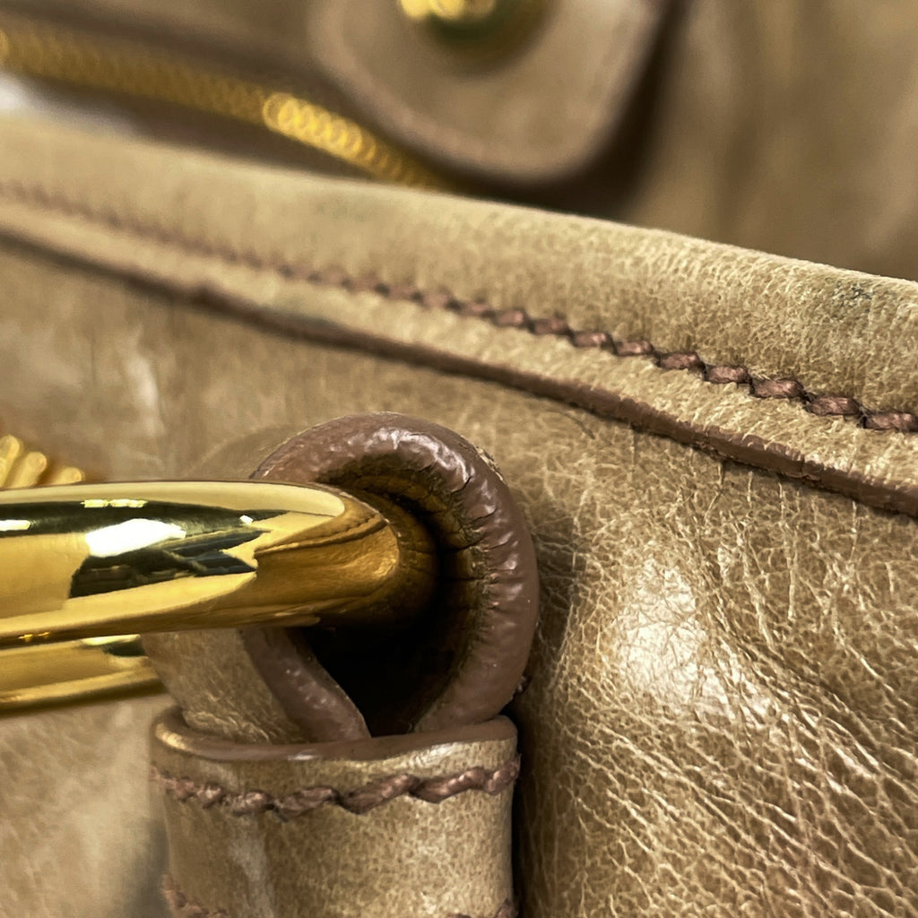 ミュウ ミュウ ロゴ ハンドバッグ 2WAY ショルダーバッグ ハンドバッグ レザー ベージュ レディース 【中古】brbag