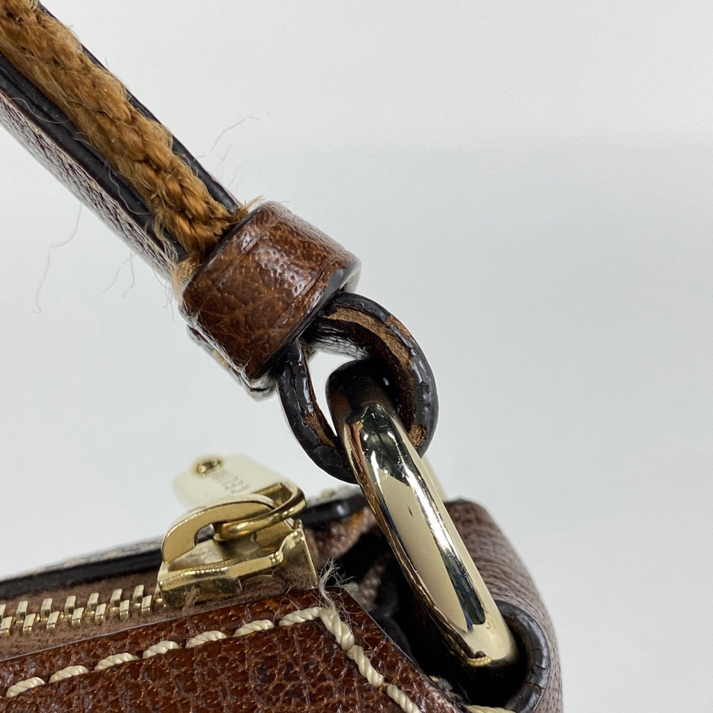 セリーヌ トリオンフ ショルダーバッグ 斜め掛け ロゴ ショルダーバッグ コーティングキャンバス ブラウン レッド レディース 【中古】brbag