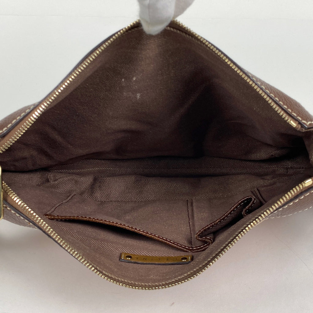 セリーヌ トリオンフ ショルダーバッグ 斜め掛け ロゴ ショルダーバッグ コーティングキャンバス ブラウン レッド レディース 【中古】brbag