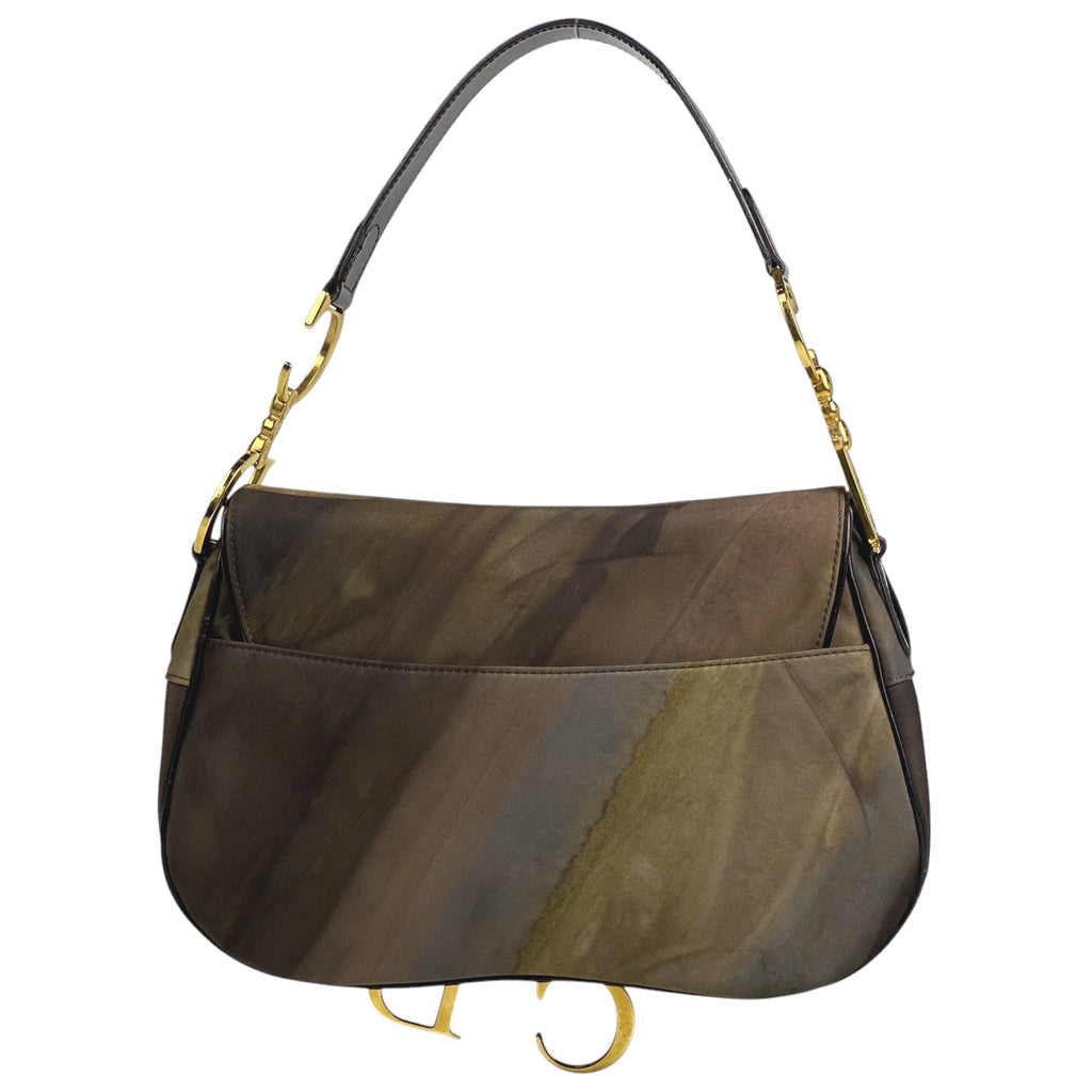 クリスチャンディオール サドルバッグ ハンドバッグ ワンショルダー ショルダーバッグ ナイロン ブラウン レディース 【中古】brbag