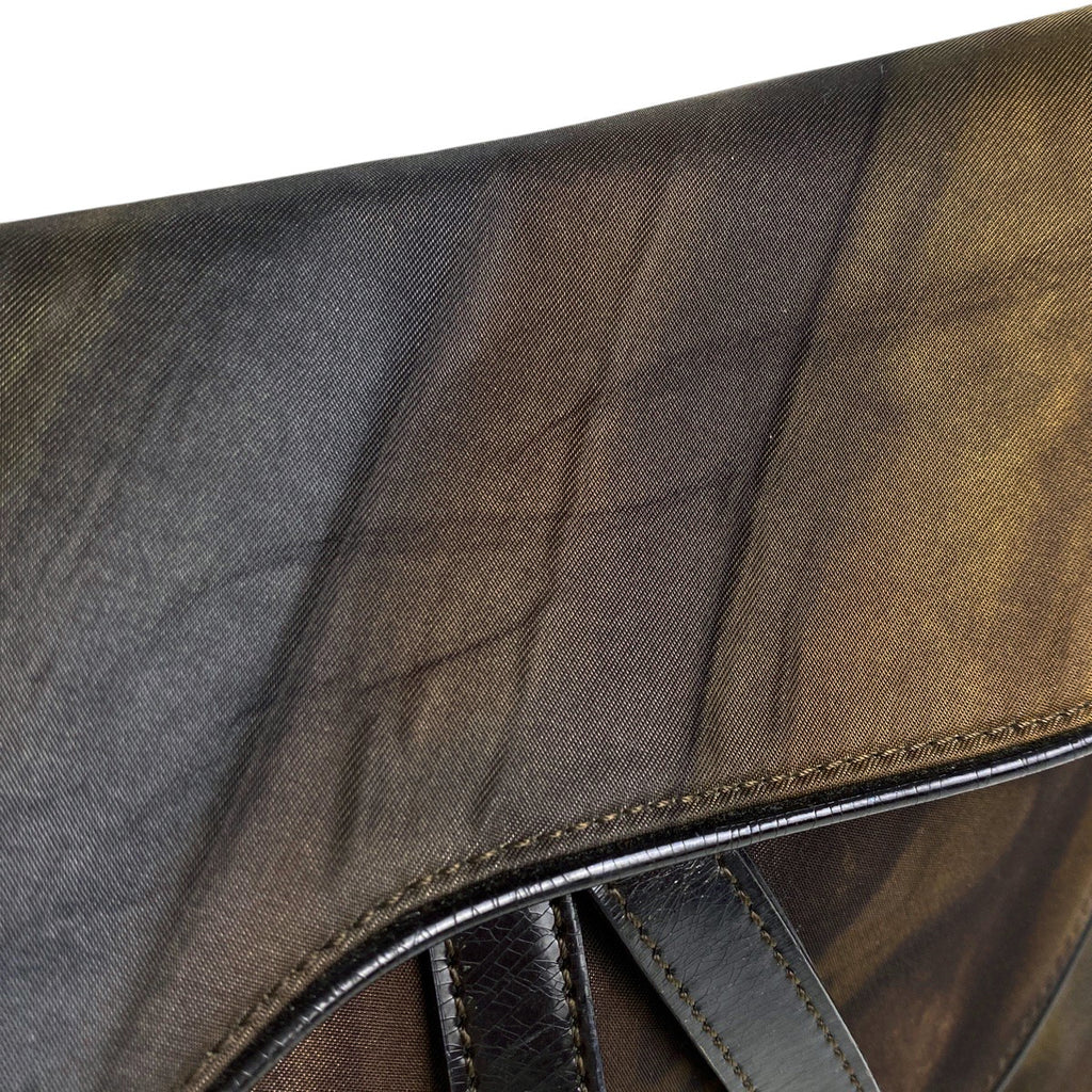 クリスチャンディオール サドルバッグ ハンドバッグ ワンショルダー ショルダーバッグ ナイロン ブラウン レディース 【中古】brbag