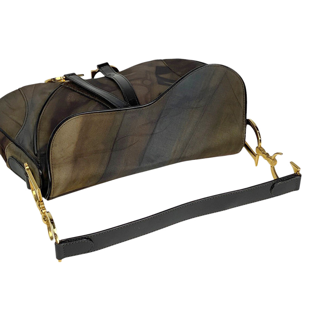 クリスチャンディオール サドルバッグ ハンドバッグ ワンショルダー ショルダーバッグ ナイロン ブラウン レディース 【中古】brbag