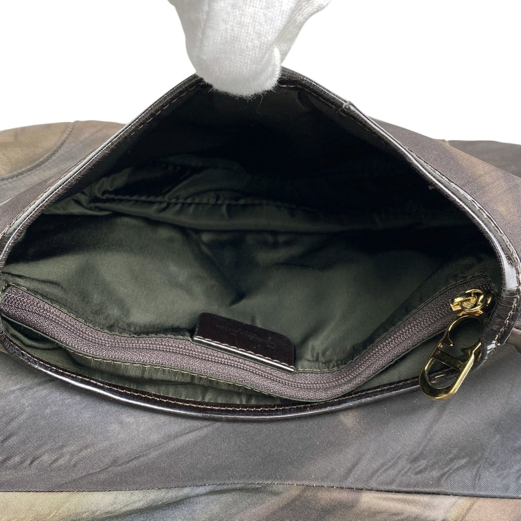 クリスチャンディオール サドルバッグ ハンドバッグ ワンショルダー ショルダーバッグ ナイロン ブラウン レディース 【中古】brbag