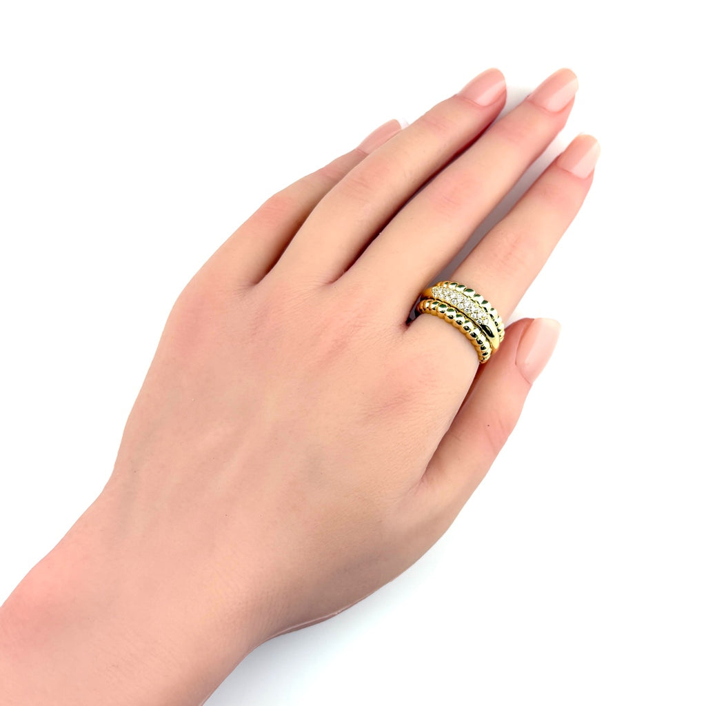 ピアジェ ポセション リング YG イエローゴールド 指輪 メレダイヤ リング 11.5号 K18 ダイヤモンド レディース 【中古】brjwl