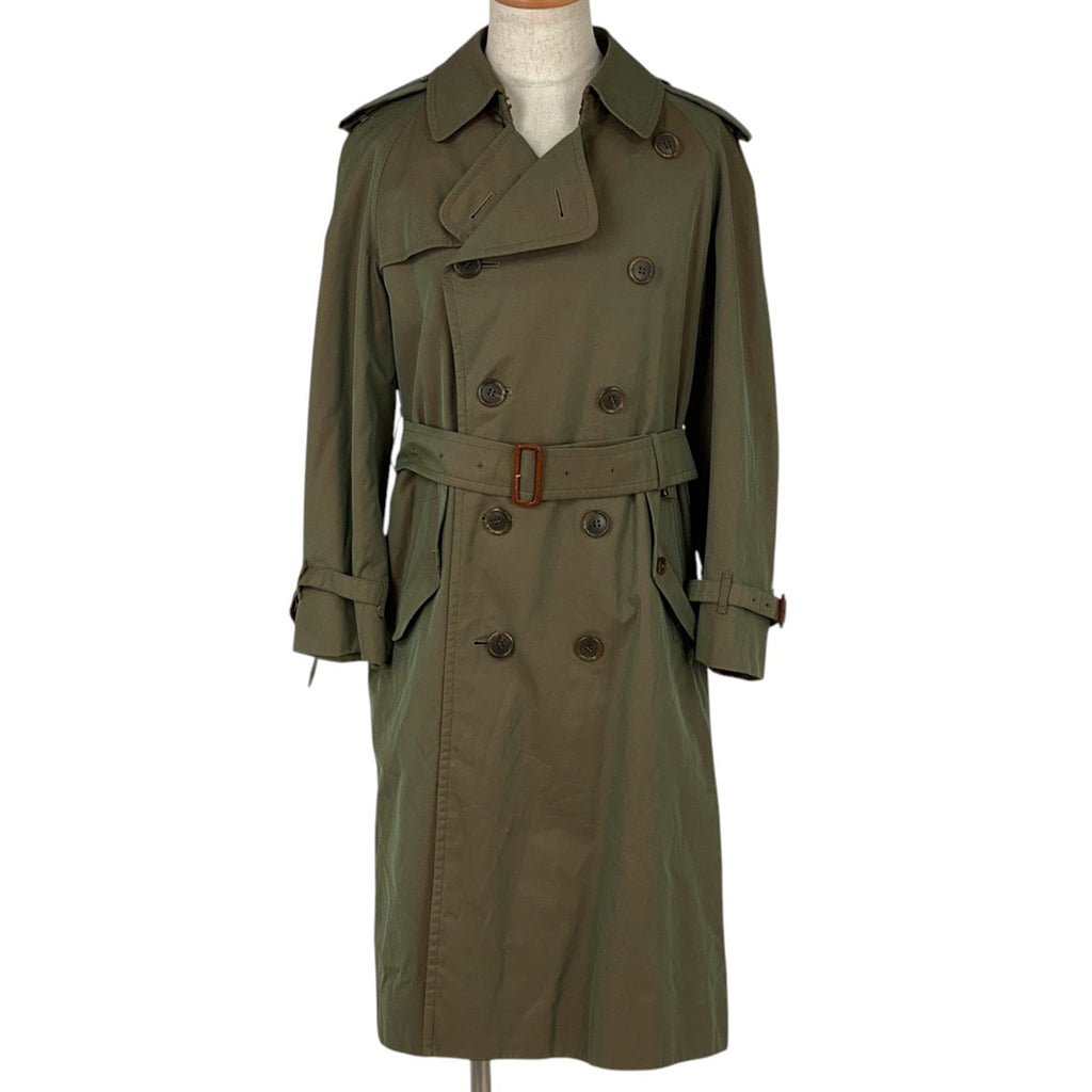 バーバリーズ トレンチコート 裏チェック コート トレンチコート コットン グリーン メンズ 【中古】brapp